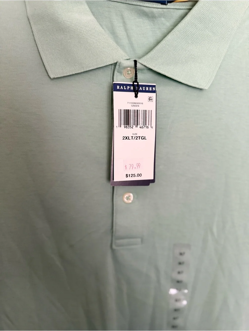 Ralph Lauren Men’s Mint Green Polo Shirt with Pony Logo